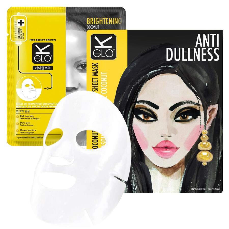 Image of STARSKIN® K-GLO® Anti-Dullness Coconut Bio-Cellulose Sheet Mask  Maschera Viso 25.0 g