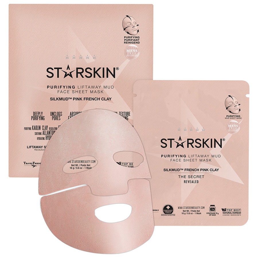 Image of STARSKIN® SILKMUD™ Pink French Clay Purifying Mud Sheet Mask (depurante)  Maschera 16.0 g
