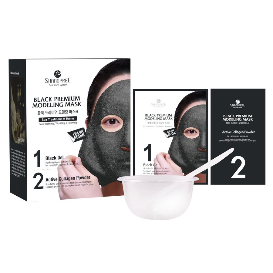 Image of Shangpree Black Premium (Inclu. Bowl & Spatula) Modeling Mask  Maschera Viso