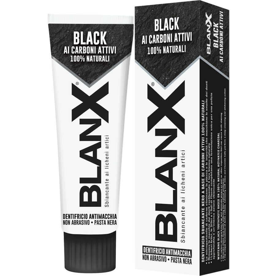 Image of BlanX Blanx Dentifricio Black Antimacchia Ai Carboni Attivi 100% Naturali  Dentifricio 75.0 ml