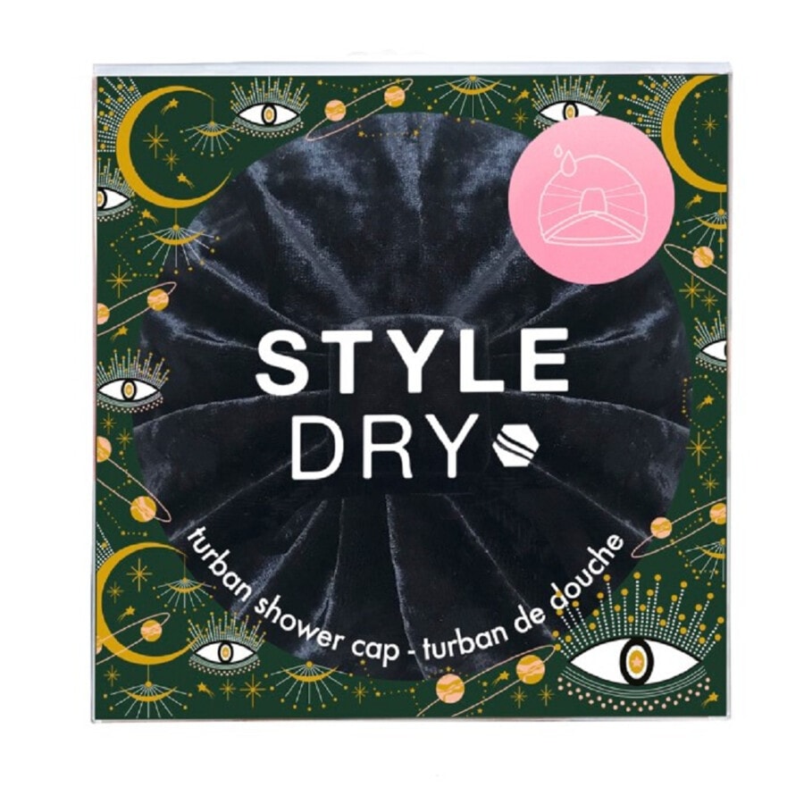 Image of Styledry Turban Shower Cap - To The Moon And Black  Accessori Styling