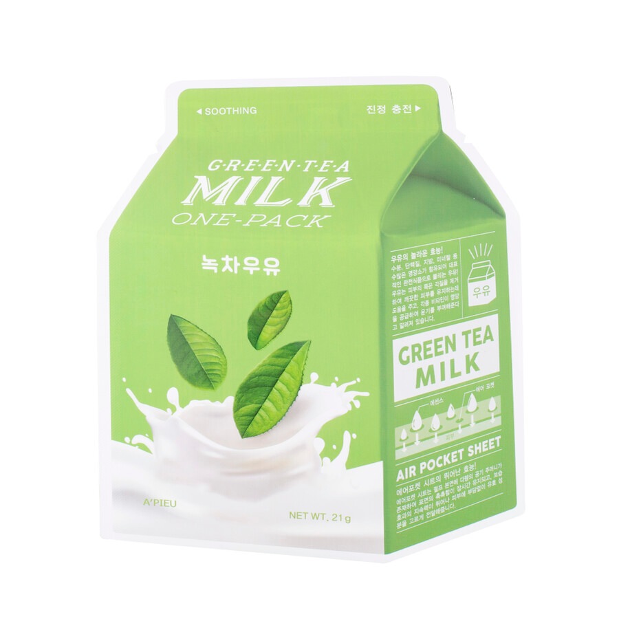 Image of A'PIEU -Milk One-Pack  Green Tea Sheet Mask  Maschera Viso 21.0 g